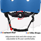 Kids Bike Helmet, Adjustable And Multi-Sport, From Toddler To Youth, 3 Sizes (Blue)