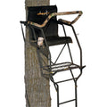 MUDDY The Stronghold 1.5 Deer Hunting Ladderstand, 21 Foot 1 Person Climbing Tree Stand with Lumbar Seat and Expanded D-Force Me