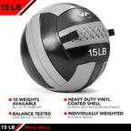 Jfit Wall Ball, 15 Lb, Grayblack