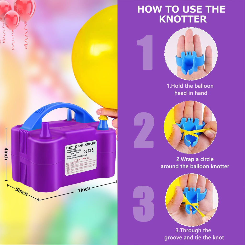Electric Balloon Pump,110V 600W Balloon Blower Inflator Dual Nozzle Air Pump Balloons Inflator For Decoration, Party, Sport,Gift