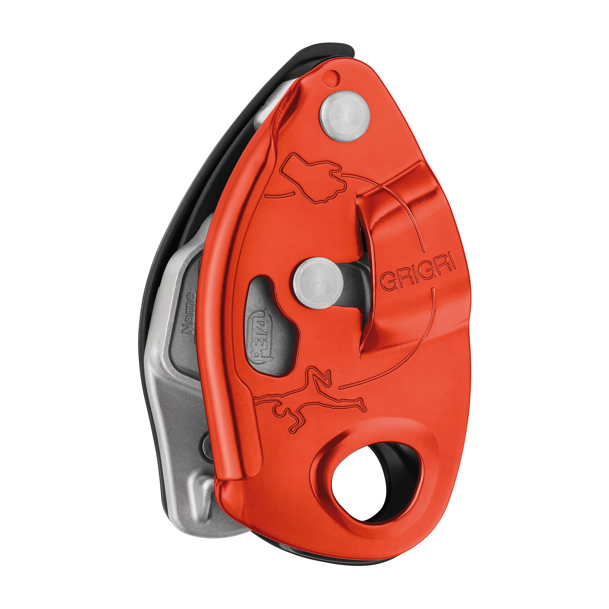 Petzl GRIGRI Belay Device - Belay Device with Cam-Assisted Blocking for Sport, Trad, and Top-Rope Climbing - Red/Orange