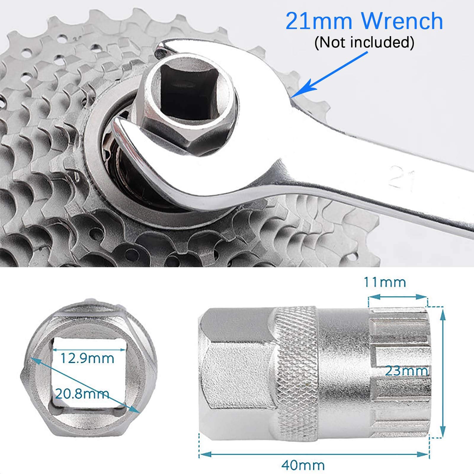 Vanice Bike Freewheel Removal Repair Lockring Tool For Shimano, Sunrace And Other 12 Spline Freewheels