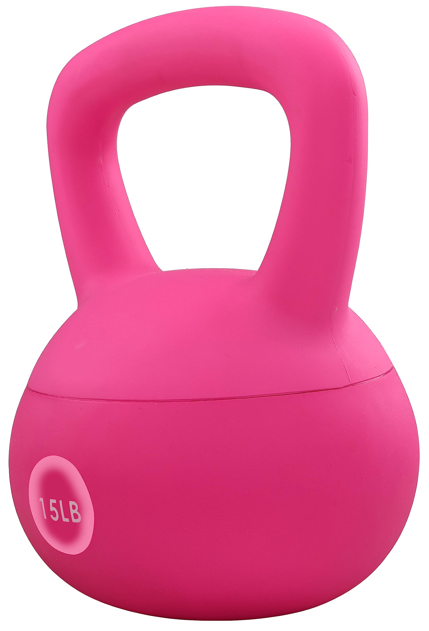 Fitvids Soft Kettlebells - Sea and Iron Sand Filled Weights for Women and Men - Color Coded Soft Vinyl Kettlebells, 15-Pound