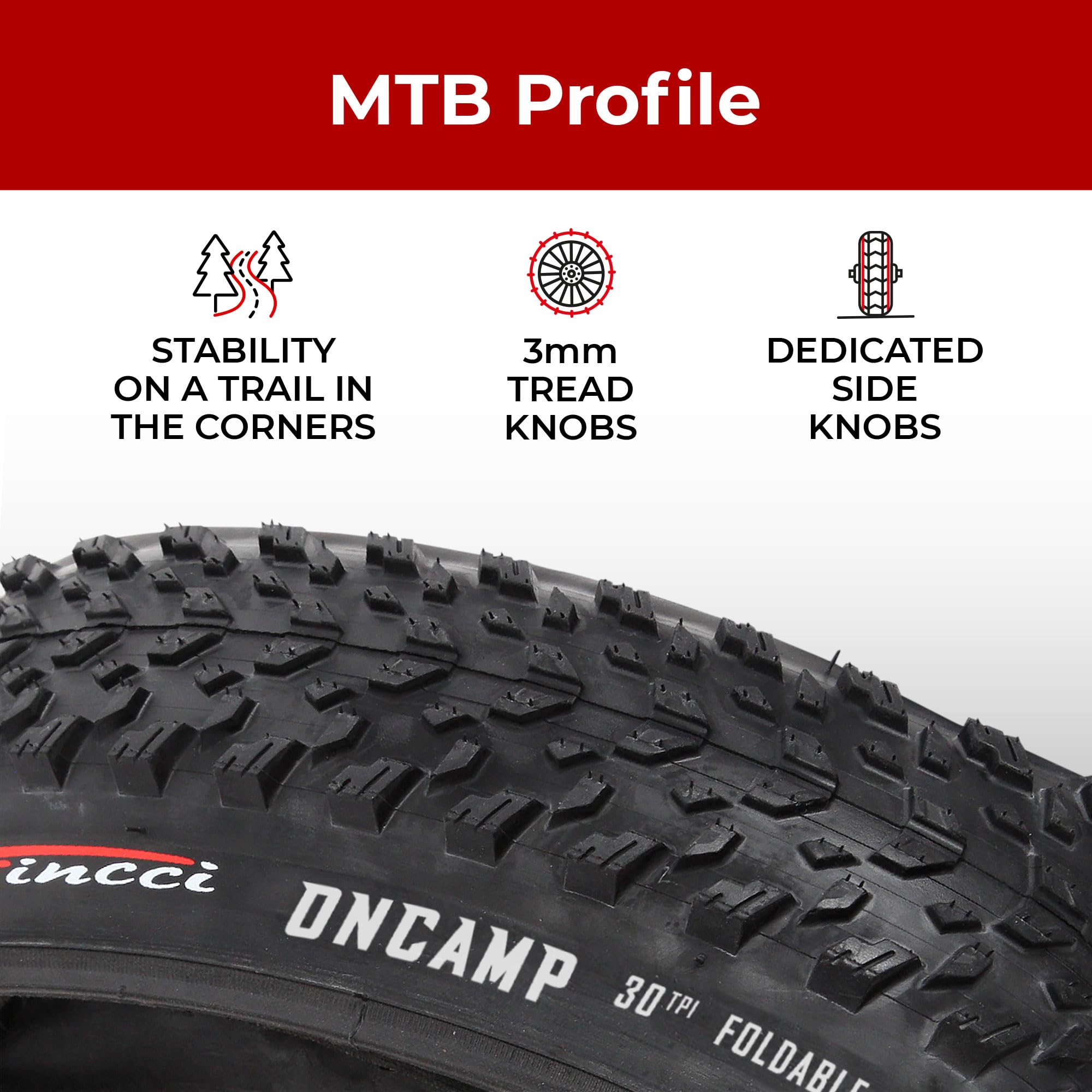 Fincci Pair 275 X 210 Mountain Bike Tire 54-584 Foldable Tires For Road Mtb Mud Dirt Offroad Bicycle - 275X210 Tire Pack Of 2