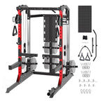 GarveeLife Power Cage, 2000 LB Power Rack with Dual Pulley Cable Crossover, Multi-Function Home Gym Squat Rack with Attachments,
