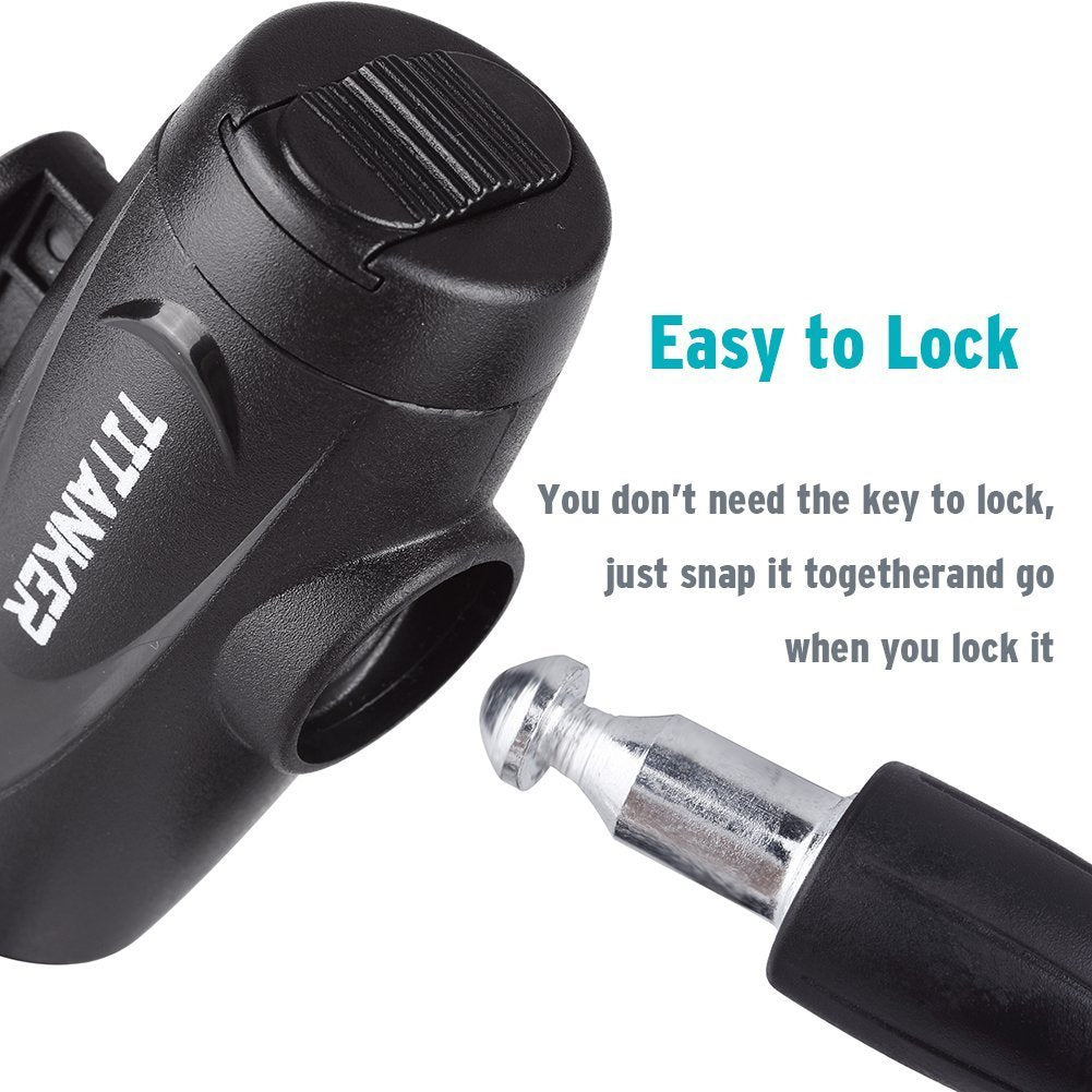 Titanker Bike Locks With Keys, Bike Lock Cable 4 Feet Coiled Secure Bike Cable Lock With Mounting Bracket, 12 Inch Diameter