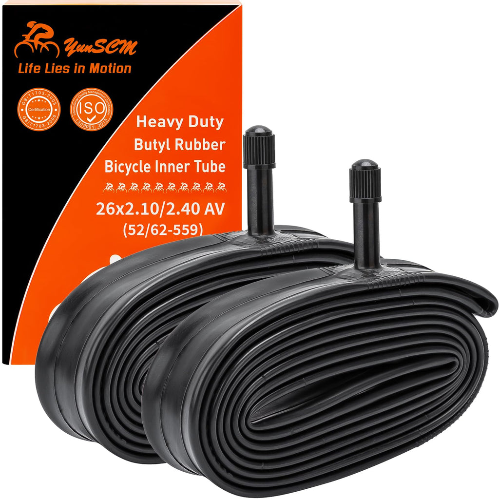 2-Pack Bike Tubes 26'' X 2.125/2.40 Av Schrader Valve 26'' Bicycle Tubes Compatible With 26X2.125 26 X 2.20 26 X 2.25 26 X 2.30
