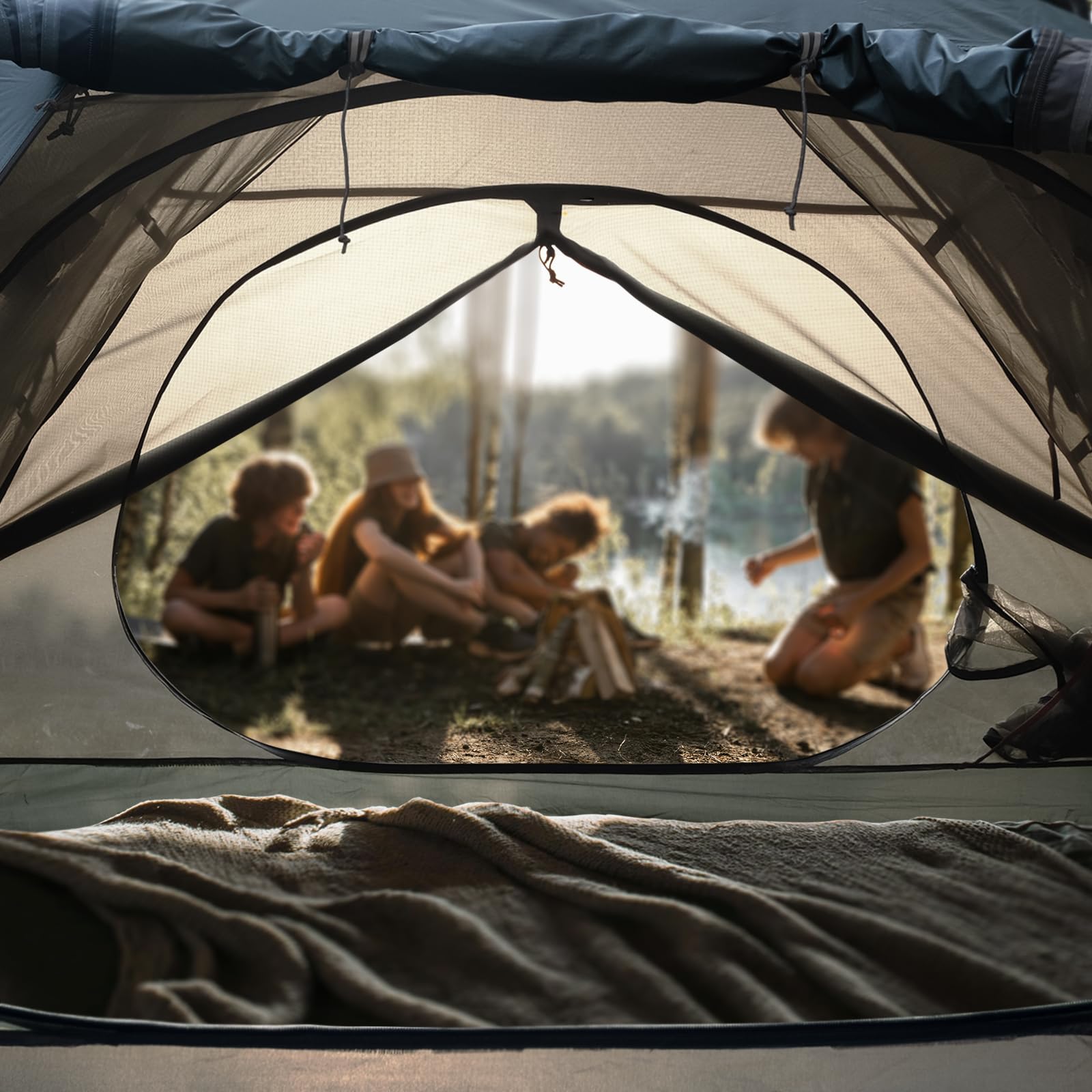 Backpacking Tent For Camping 2/3/4 Person Hiking Ultralight Tent For Waterproof Windproof Outdoor Tents Easy Setup Two Doors Dou