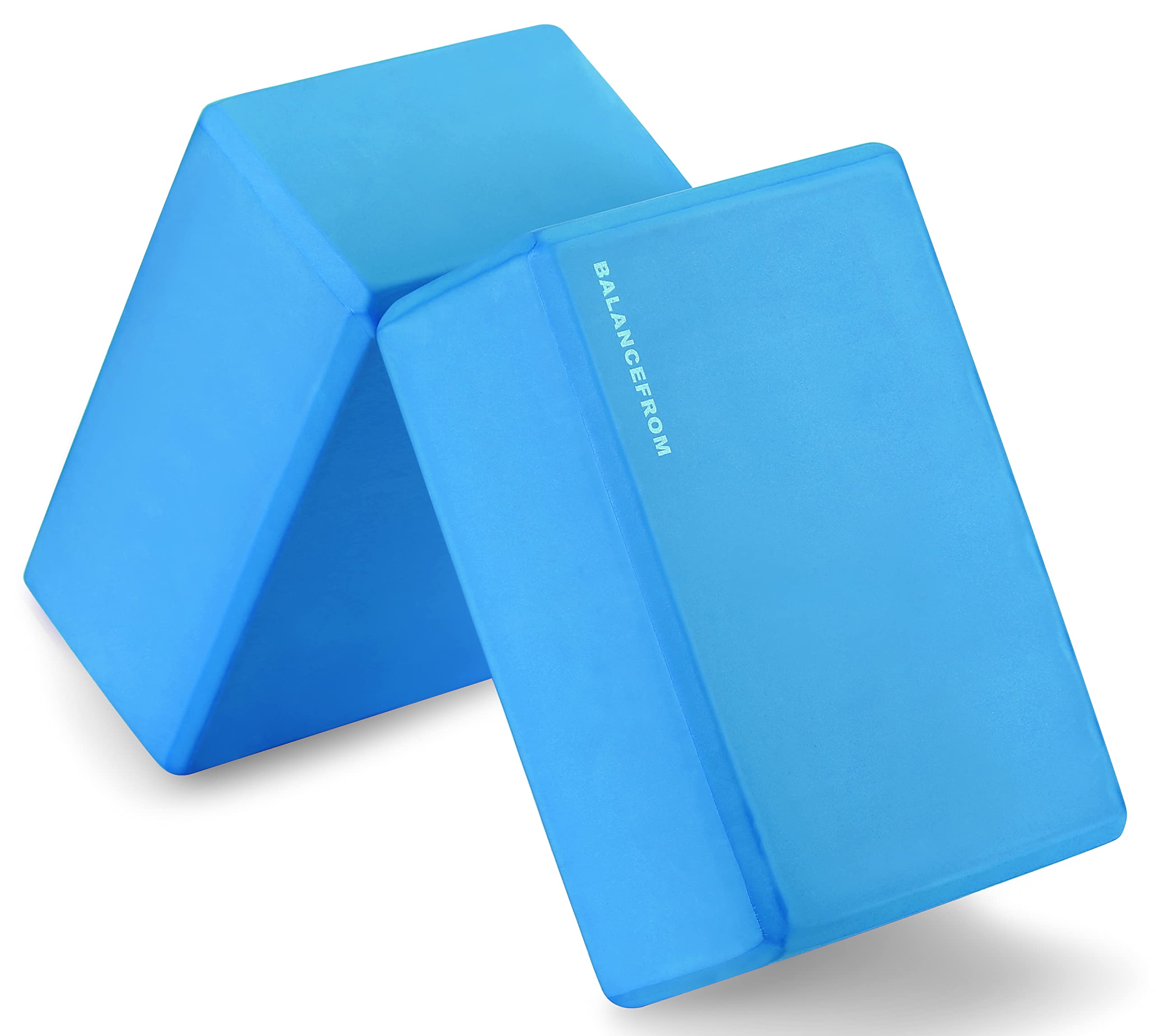Fitvids All Purpose 1/2-Inch Extra Thick High Density Anti-Tear Exercise Yoga Mat With Carrying Strap And Yoga Blocks, Blue