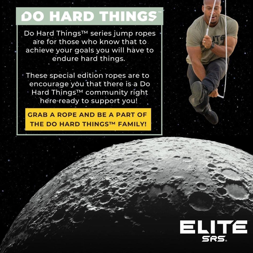 Elite Srs Do Hard Things Beaded Jump Rope - Adjustable Bead Jump Ropes For Fitness - Unbreakable Handles And Shatterproof Beads