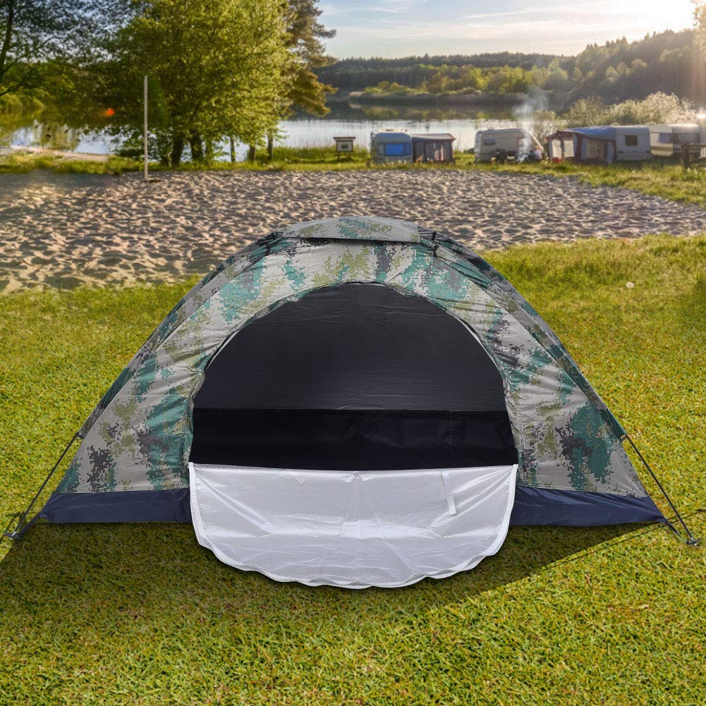 Camouflage Camping Tent-1 Person Lightweight Waterproof Windproof Backpacking Tent Emergency Pop Up Instant Tent For Family,Back