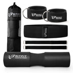 Ritfit Upgraded 7 Pack Barbell Squat Pad Set With Resistance Band,2 Safety Straps,2 Gym Ankle Straps And Carry Bag,Workout For L