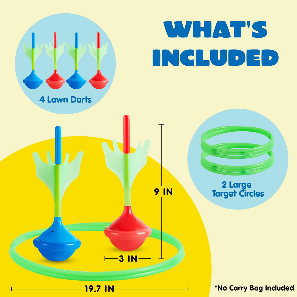 Joyin Lawn Darts Game Set For Kids And Adults - Glow In The Dark Outdoor Lawn Games For Adults And Family, Soft Tip Darts Set Fo