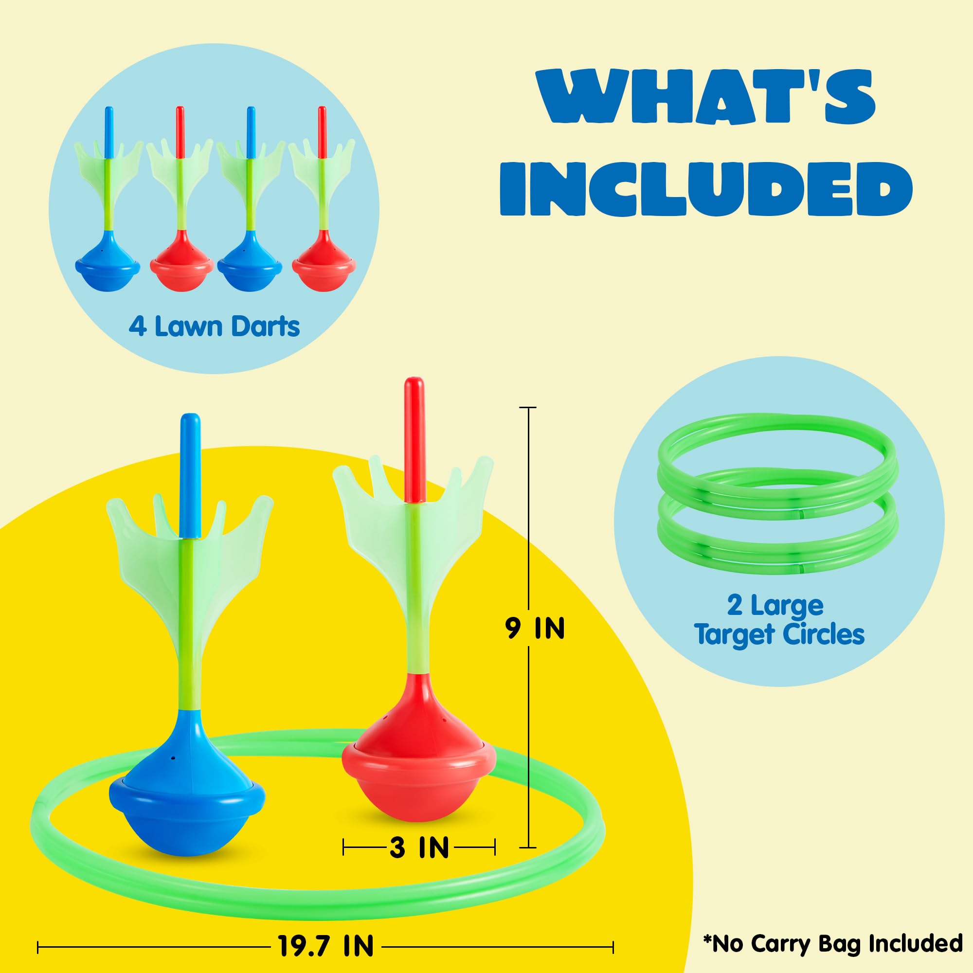 Joyin Lawn Darts Game Set For Kids And Adults - Glow In The Dark Outdoor Lawn Games For Adults And Family, Soft Tip Darts Set Fo