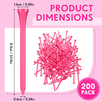Jenaai 200 Pcs Golf Tees Bamboo Golf Tees Professional Golf Tees Bulk For Women Girls Golf Club Accessories (3-1/4 Inch,)