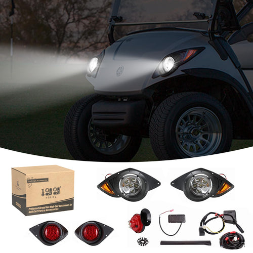 10L0L Golf Cart Headlights Tail Light Kits (12V) Fit Yamaha G29 Ydr Drive 2007Up With Turn Signals Switch Horn Brake Lights Harn