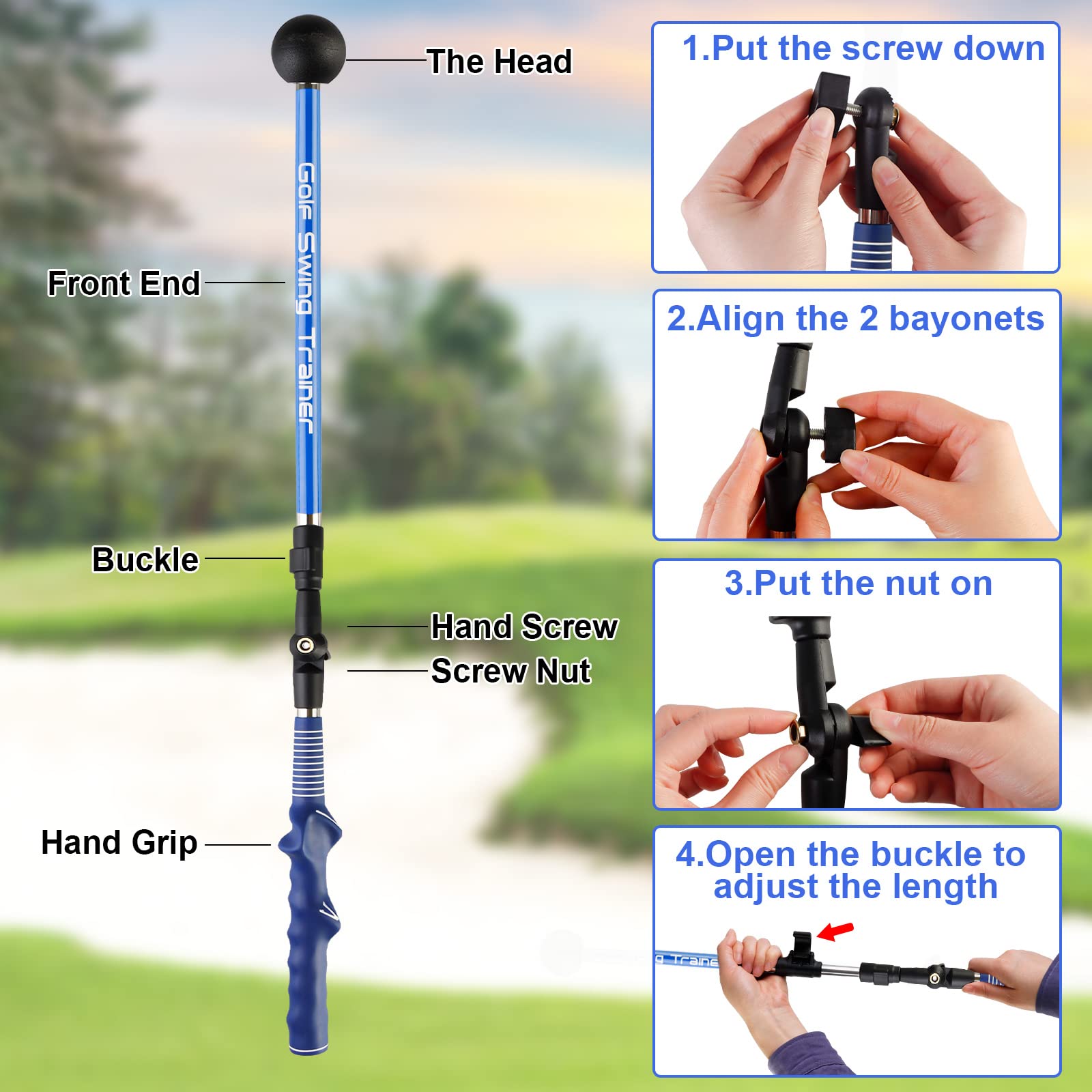 Taotop Golf Swing Trainer Aid Adjustable, Portable Golf Training Aid To Improve Hinge, Forearm Rotation, Shoulder Turn - Lightwe