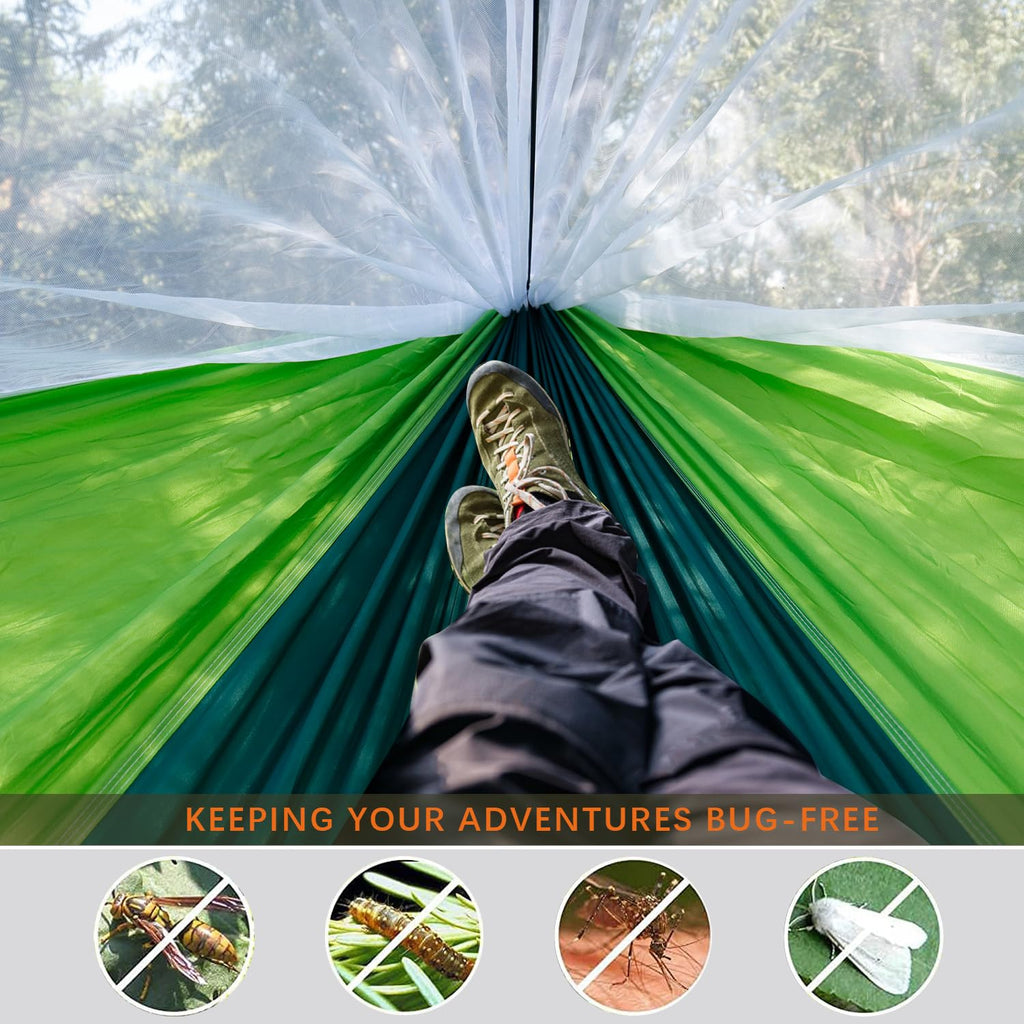 Homithley Camping Hammock - Portable Hammock With Mosquito Net, Lightweight Backpacking Hammocks Swing Camping Accessories For I
