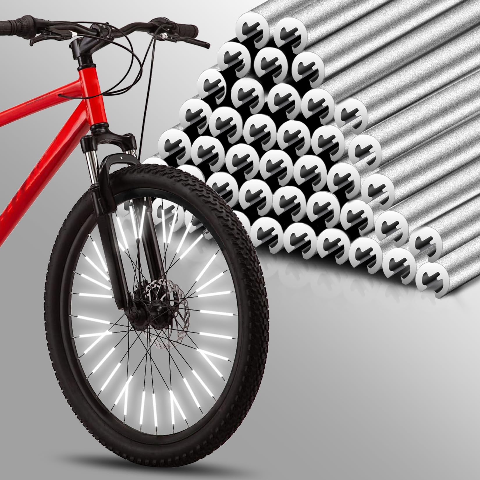 PSLER 36 PCS Spokes Reflectors - Spoke Skin Spoke Covers Trim Wrap Cover Decoration Protector Pipe Motorcycle Motocross Pit Dirt