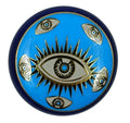 TurkCeramics Turkish Evil Eye Glass Fridge Magnet Handmade Nazar Boncuk Decorative Magnet Blue Round Glass Protective Lucky Ch