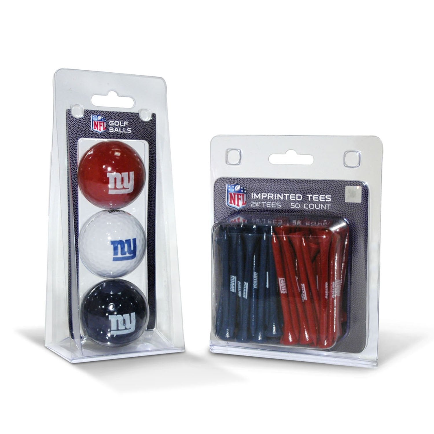 Team Golf Nfl New York Giants 3 Golf Balls And 50 Golf Tees Logo Imprinted Golf Balls (3 Count) & 2-3/4'' Regulation Golf Tees (