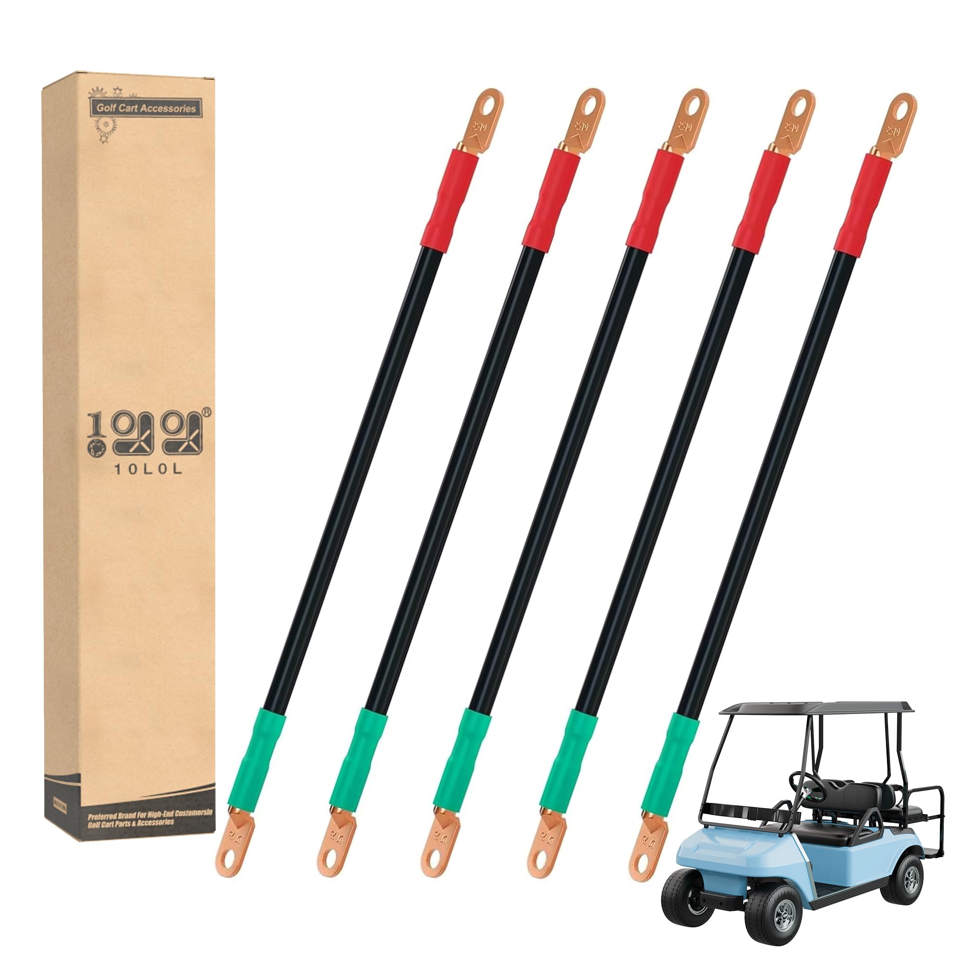 10L0L Golf Cart Battery Cables 4 Gauge For Yamaha G2 G8 G9 36V, Golf Cart Club Car Ds 95+ 48V, Club Car Ds 1981+ 36V, Welding Ba