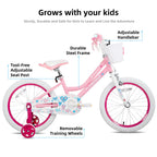 Joystar 18 Inch Girls Bike For 5 6 7 8 9 Years Old Kids Bike For Ages 5-8 Years Girls With Training Wheels And Basket 18'' Child