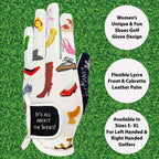 Giggle Golf Women'S Golf Glove (X-Large, Worn On Right Hand, It'S All About The Shoes)