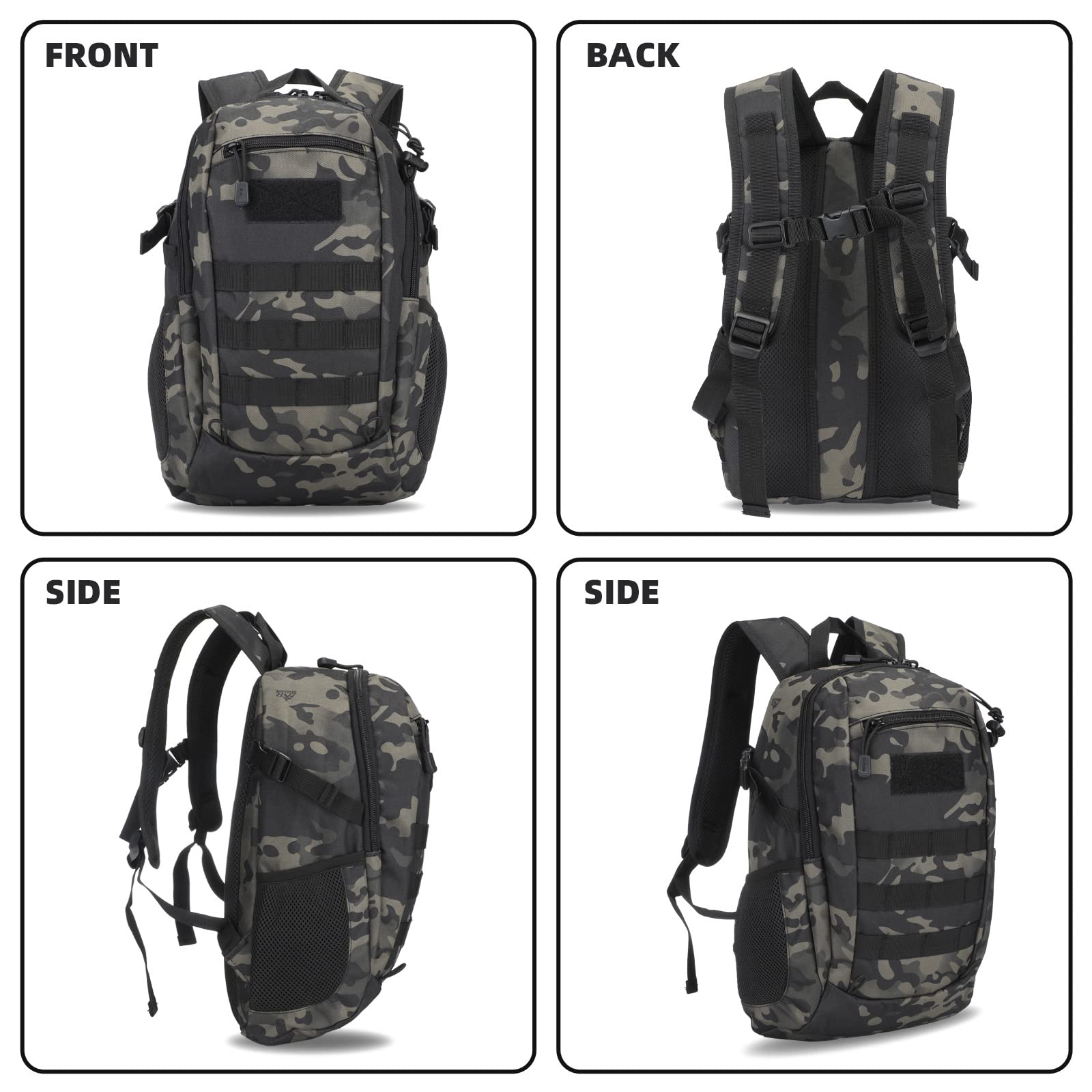 Huntvp 10L/20L/30L Tactical Backpack Military Molle Backpack Rucksack Gear Tactical Assault Pack For Hunting Camping Trekking (2
