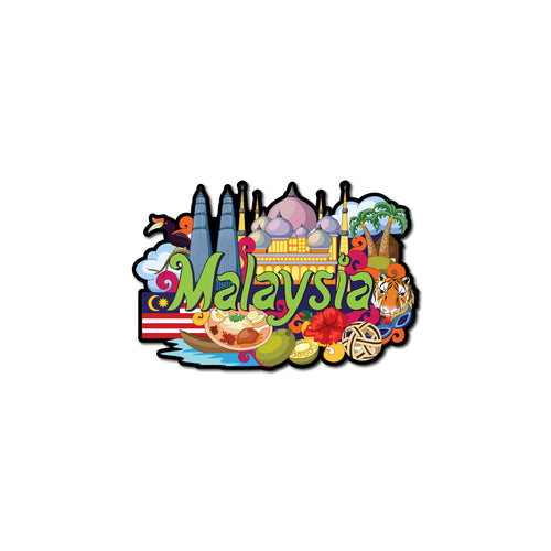 95MILES GARMENTS Wooden Malaysia Fridge Magnets for Home Office Kitchen Refrigerator Door Stylish Decor Souvenir Gift (L x H 3 x