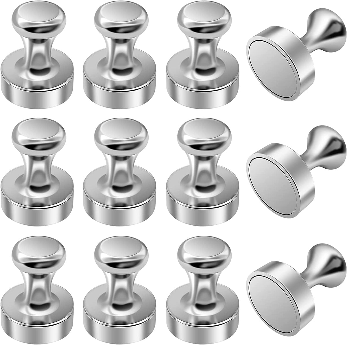 CARTSHOPPER Fridge Magnets 12Pcs, Refrigerator Magnets Magnetic Push Pins, Magnetic Thumb Tacks, Whiteboard Magnets, Map Magnets