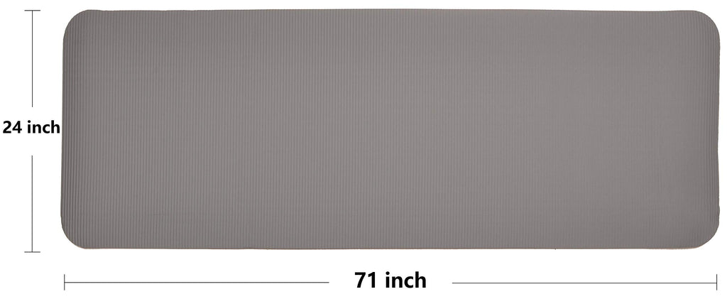 Balancefrom All Purpose 1/2-Inch Extra Thick High Density Anti-Tear Exercise Yoga Mat And Knee Pad With Carrying Strap, Gray