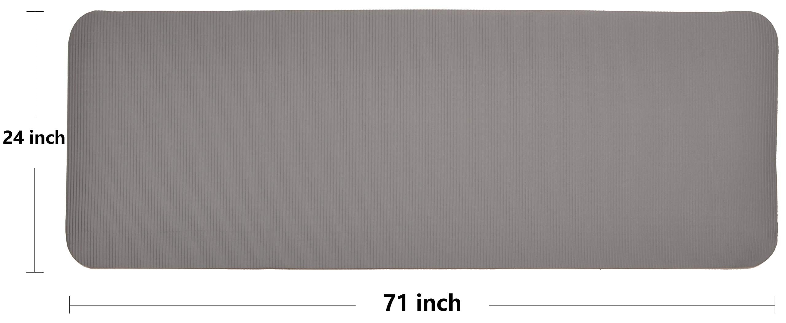 Balancefrom All Purpose 1/2-Inch Extra Thick High Density Anti-Tear Exercise Yoga Mat And Knee Pad With Carrying Strap, Gray