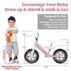 Balance Bike For Age 2 To 5 Years Baby,Colorful Lighting Toddler First Bicycle, 12-Inch Ride On Trainer Toys For Children,Kids S