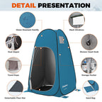 Kingcamp Pop Up Shower Tent, Waterproof & Easy Setup Changing Room Portable Toilet Tent With Carry Bag For Beach, Camping & Hiki