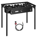 Vivohome Outdoor 3-Burner Stove, Max. 225,000 Btu/Hr, Heavy Duty Tri-Propane Cooker With Detachable Legs Stand For Camping Cooko