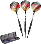 Elkadart Titanium 90% Tungsten Soft Tip Darts With Storage/Travel Case, Black, 16 Grams,One Size