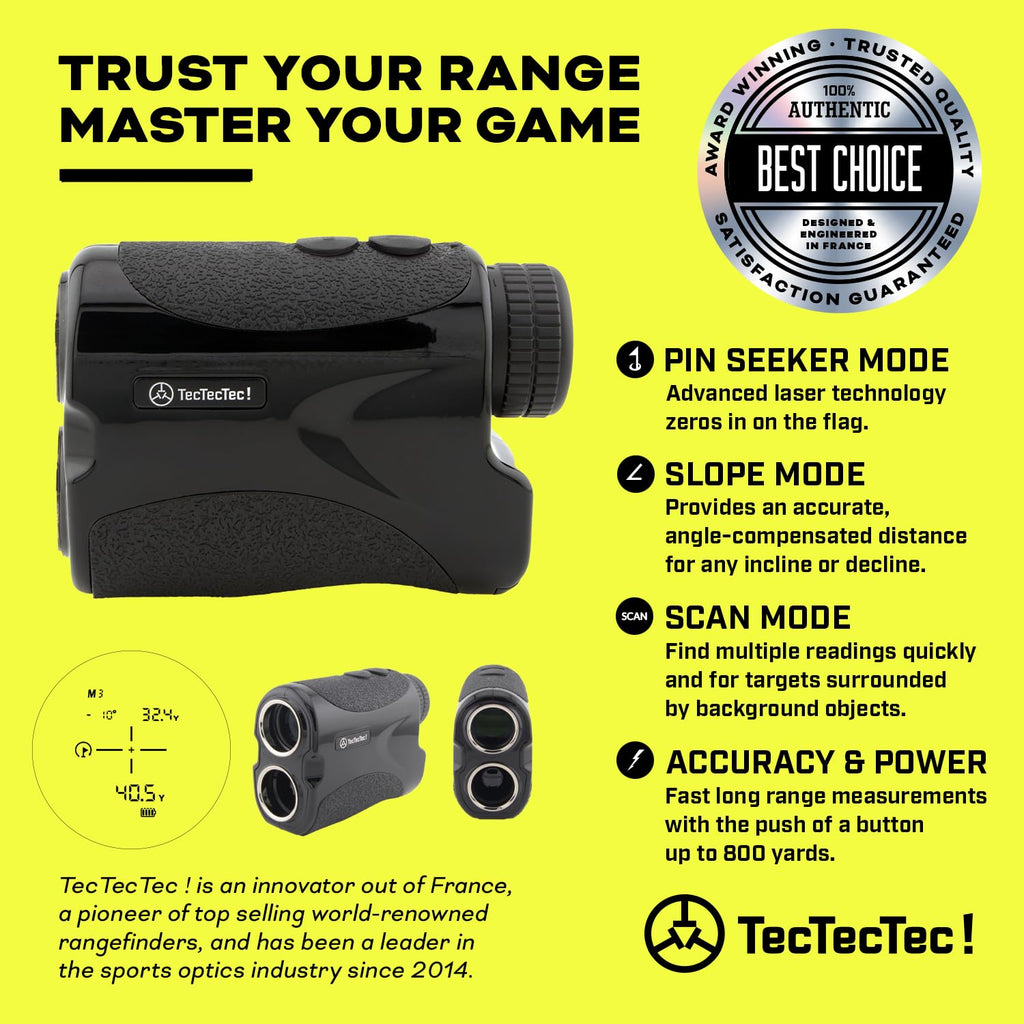 Tectectec Vpro500 Golf Rangefinder With High-Precision, Laser Range Finder Binoculars With Pinsensor And Battery, Golf Accessori