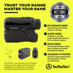 Tectectec Vpro500 Golf Rangefinder With High-Precision, Laser Range Finder Binoculars With Pinsensor And Battery, Golf Accessori