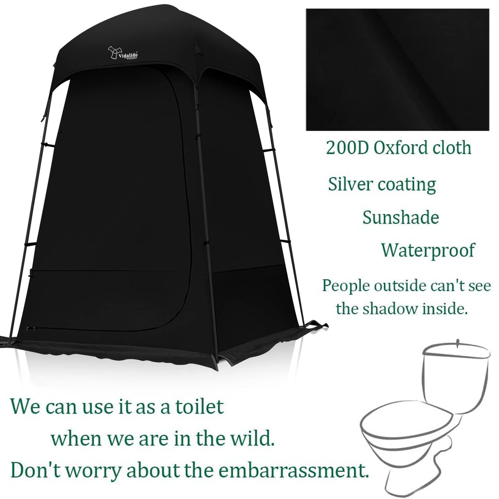 Outdoor Shower Tent Changing Room Privacy Portable Camping Shelters (Black)