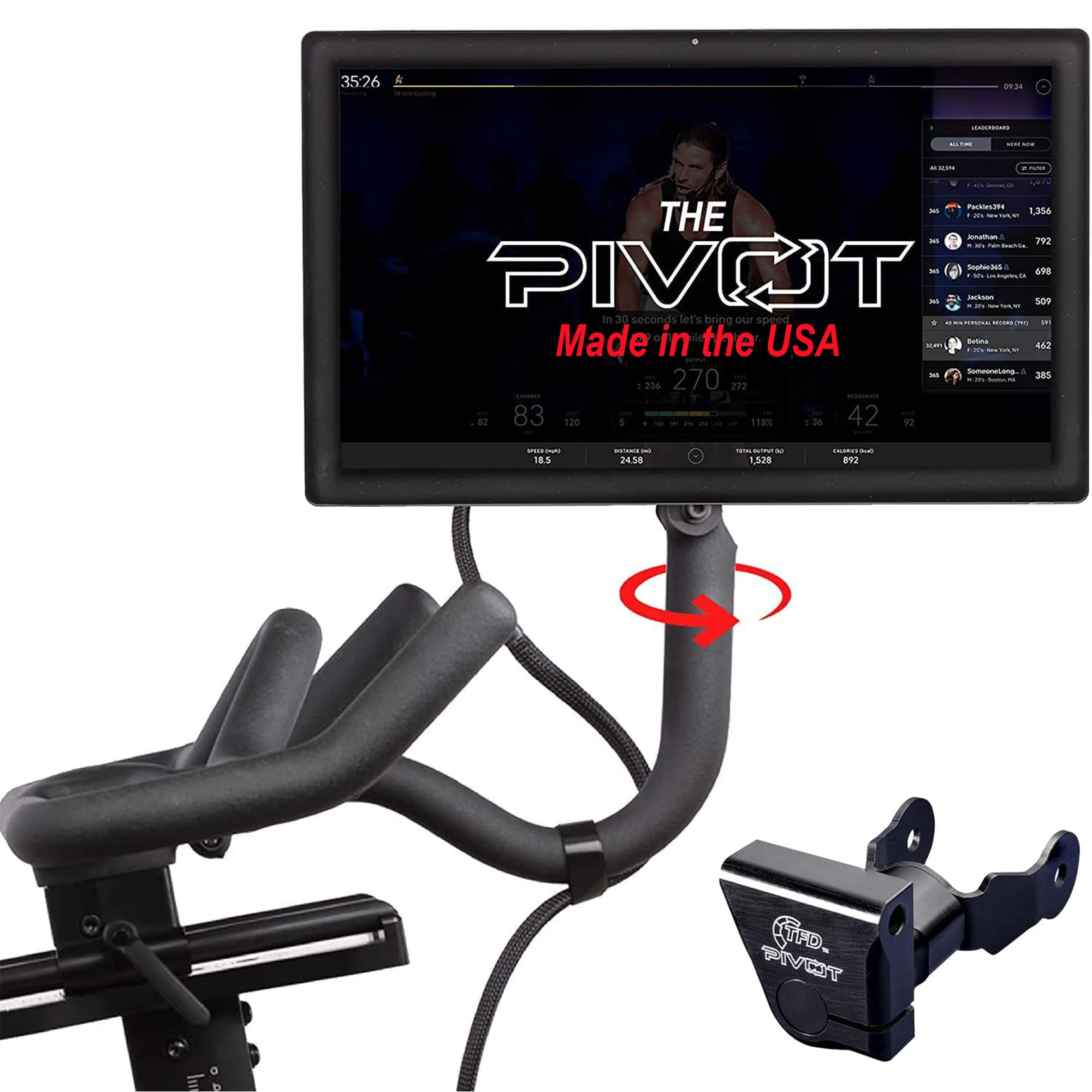 Tfd The Pivot For Peloton Bikes (Original Models), Made In Usa | 360 Movement Monitor Adjuster - Easily Adjust & Rotate Your Pel