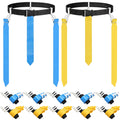 Hungdao 10 Pcs 10/12 Players Flag Football Belts and Flags Adjustable Football Belts for Kids Teens Adults Team Training Sport E