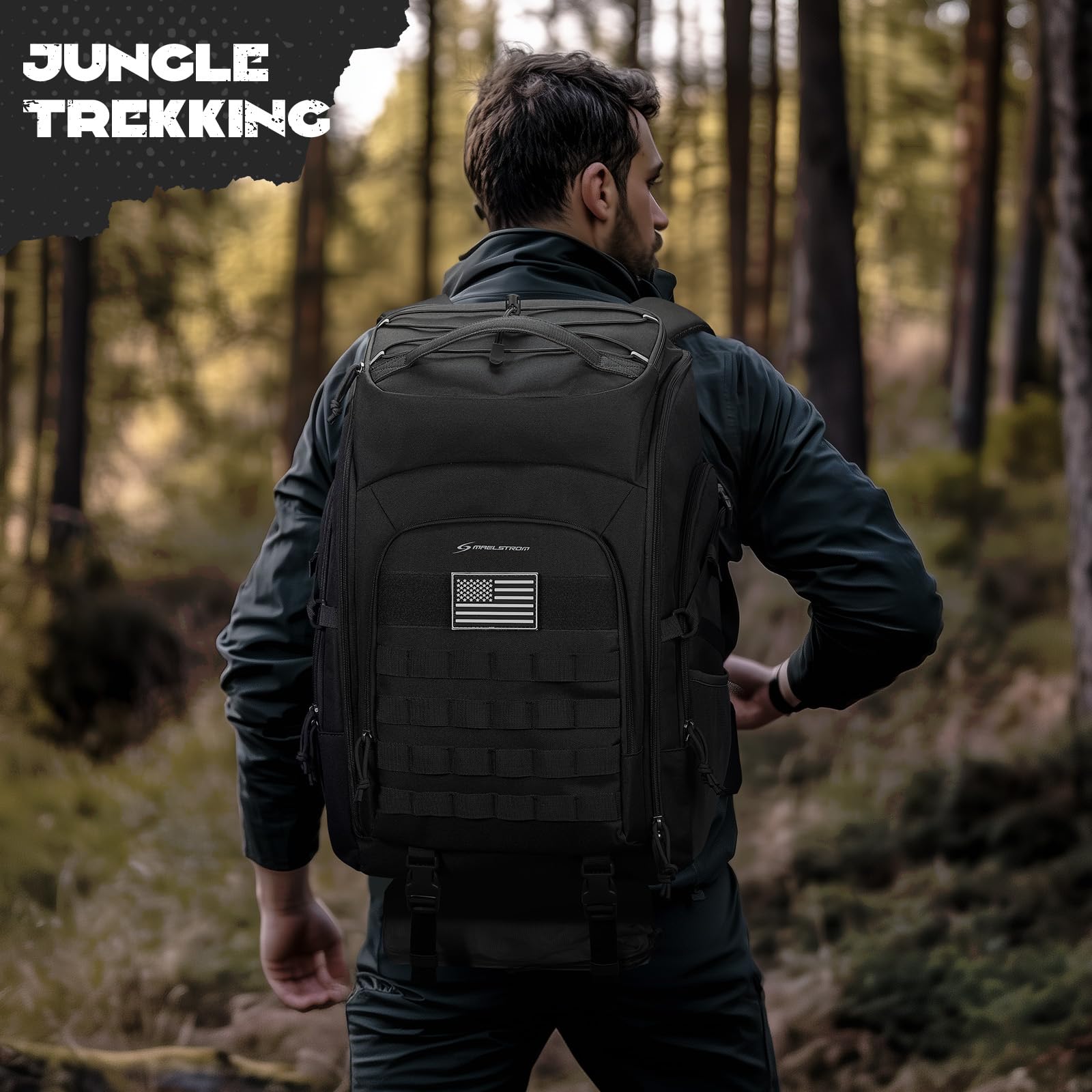 Maelstrom Tactical Backpack For Men, 40L Military Backpack,Water Resistant Assault Pack For Women, 3-Day Bug Out Bag For Hiking,