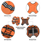 Apexup Weighted Vest With 5Lbs/10Lbs/15Lbs/20Lbs/25Lbs/30Lbs Weights And Reflective Stripe, Weight Vest Men Women For Workout, S