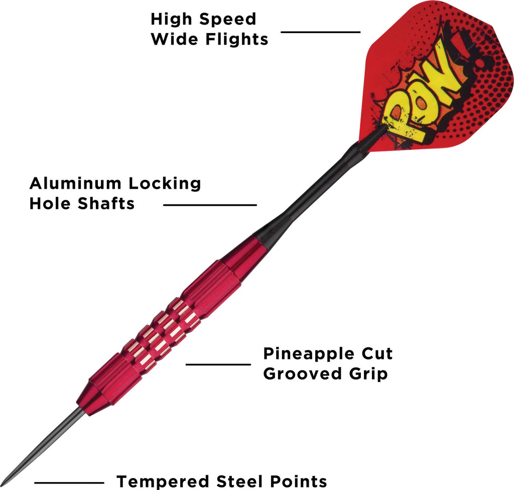 Viper Comix Steel Tip Darts: Pow (Red), 22 Grams