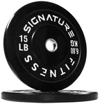 Fitvids 2'' Olympic Bumper Plate Weight Plates With Steel Hub, 15Lb, Pair