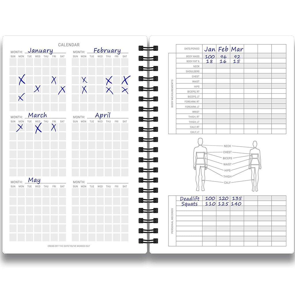 Undated Fitness Log Book & Workout Planner - Designed By Experts Gym Notebook, Workout Tracker, Exercise Journal For Men Women