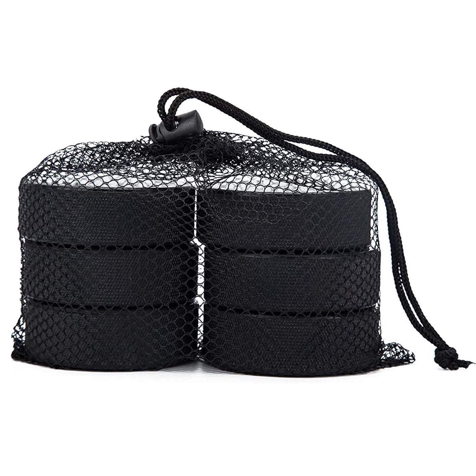 Faswin 18 Pack Ice Hockey Pucks With 3 Reusable Mesh Bag, Official Regulation, Diameter 3'', Thickness 1'', 6Oz, Black