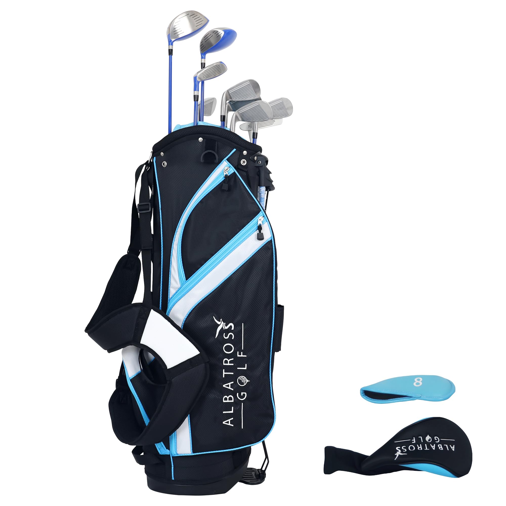 Elevon Junior Golf Club Set for Kids Ages 10-16, Complete Golf Set with Driver, Fairway Wood, Hybrid, Irons, Wedge, Putter & Sta
