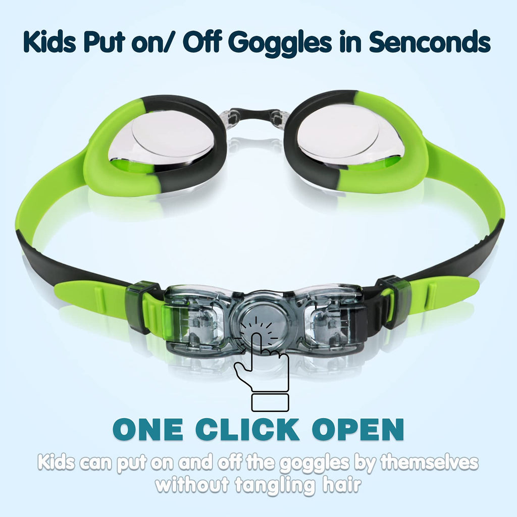 Keary Kids Swim Goggles Swimming Goggles For Toddler Children Girls Boys Youth, Anti-Fog Waterproof Uv Protection Crystal Clear